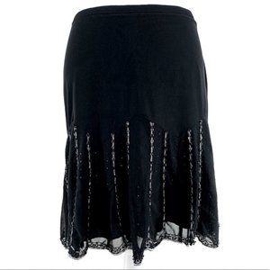 EXPRESS / Black Scallop Beaded Skirt / Size 6